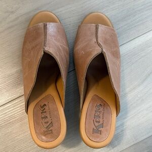 Kork-Ease Tan Leather Mules